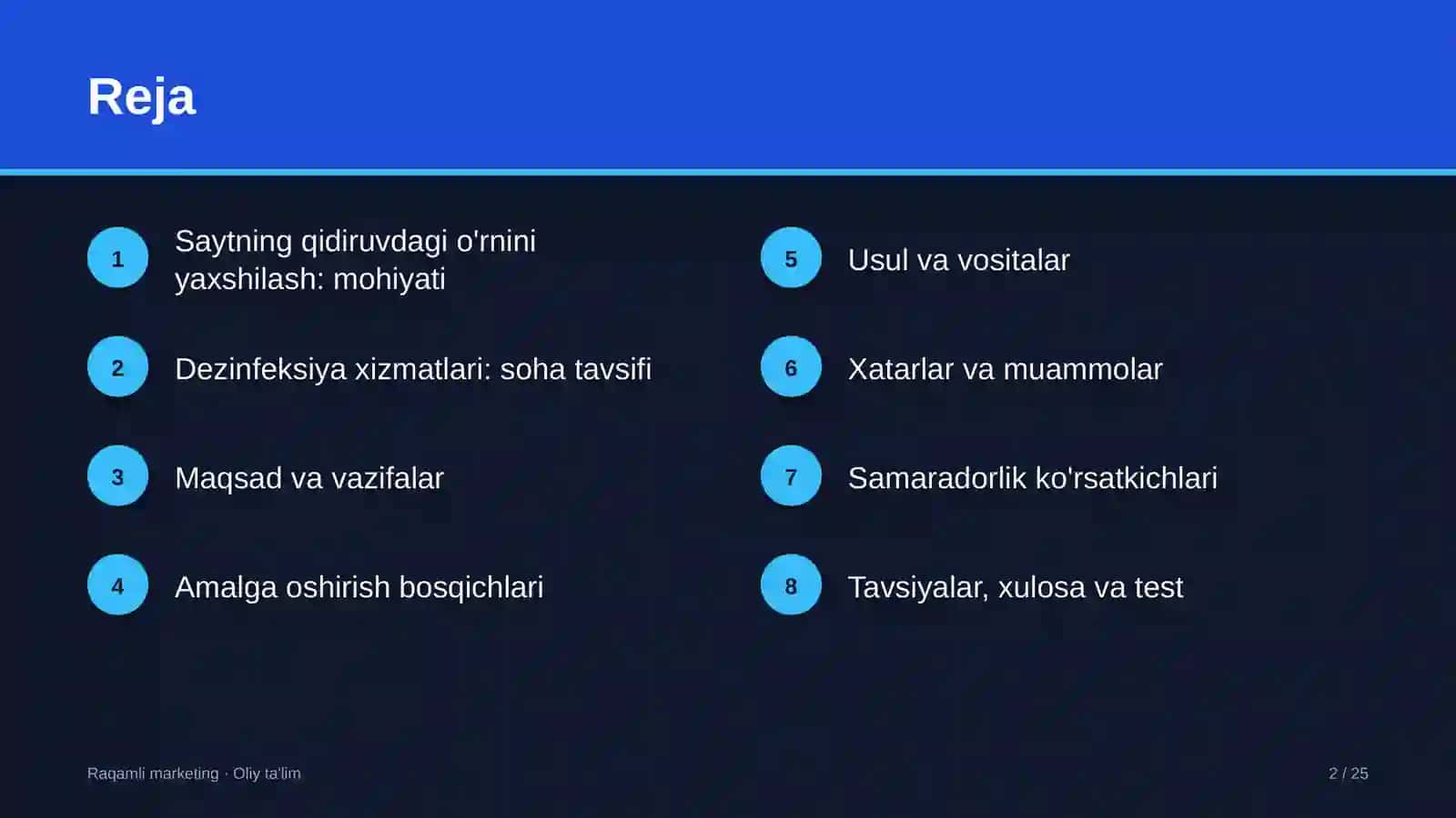 dezinfeksiya xizmatlarida saytning qidiruvdagi o'rnini yaxshilash 2674 2