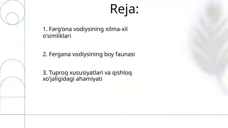 Fargona vodiysining tuproq oʻsimlik hayvonat dunyosi 2