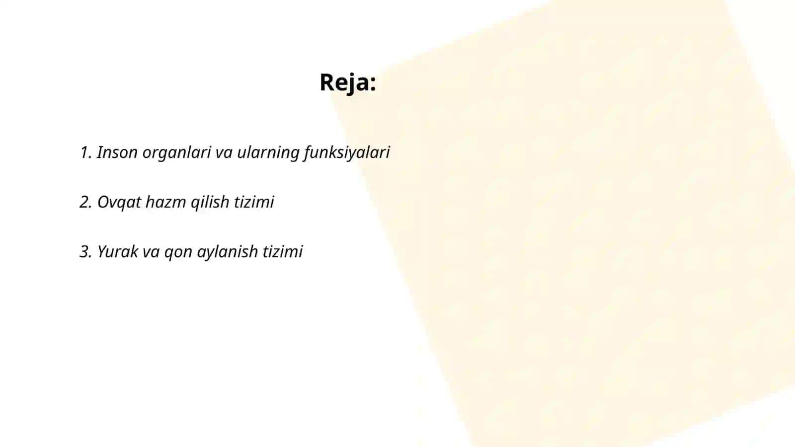 Odamlar organizmining tuzilishi va salomatligi 2