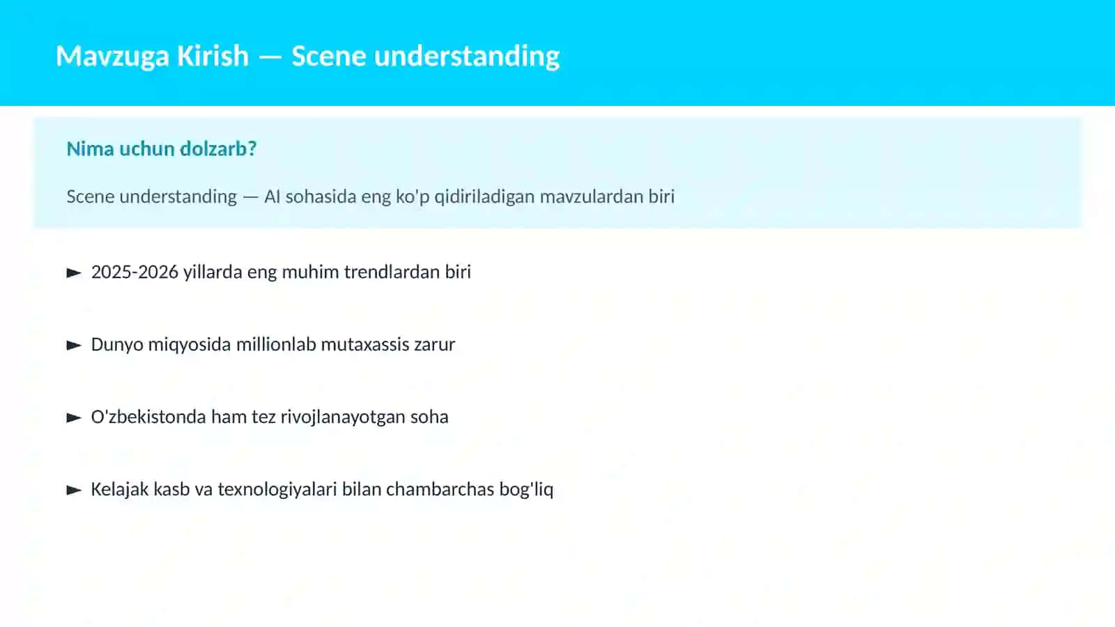 Scene understanding 2