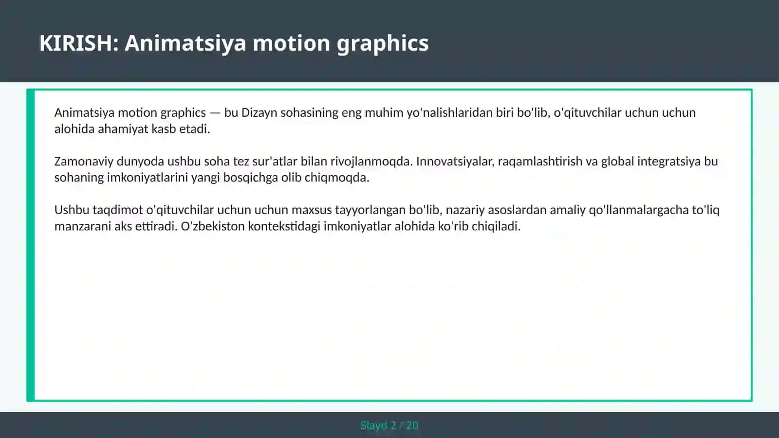 Animatsiya Motion Graphics 2