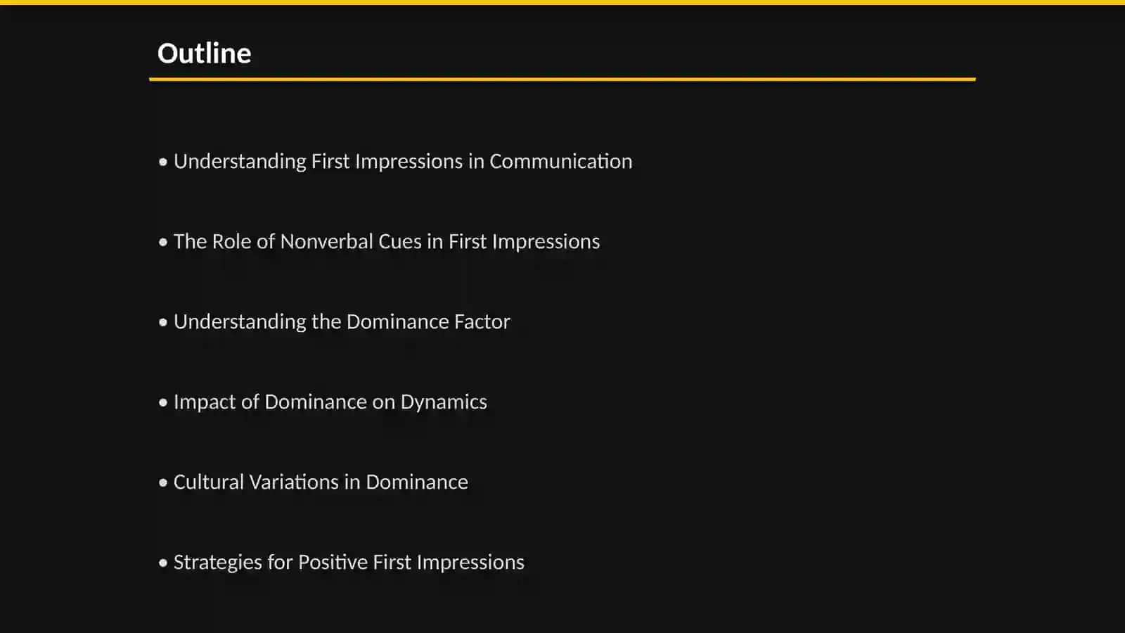 Communication perception factors (first impression factor, dominance factor) 2