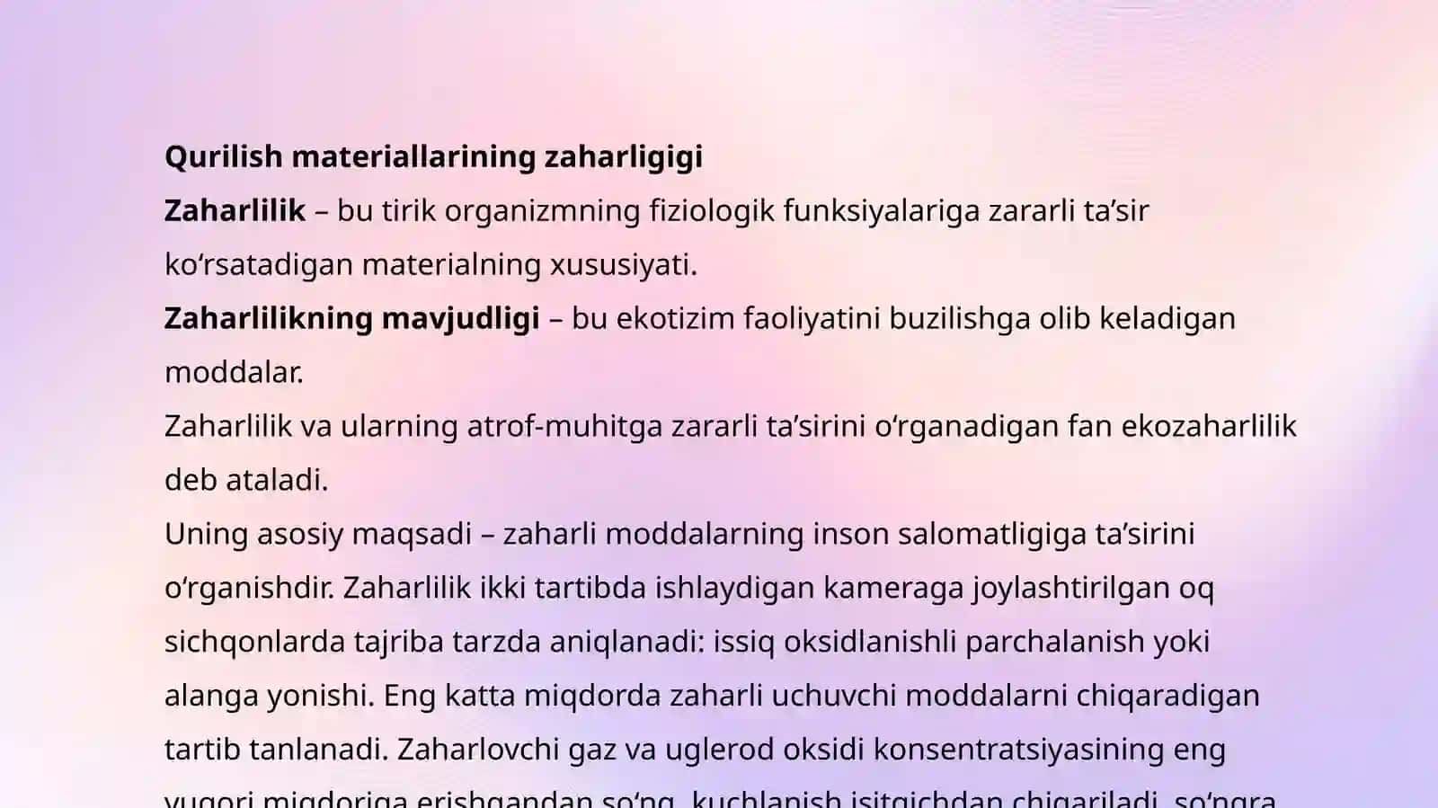 Qurulish materiallarining ba’zi bir salbiy xossalari 2