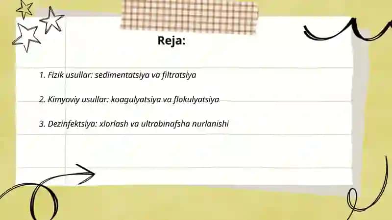 Ifloslangan suvni tozalash 2