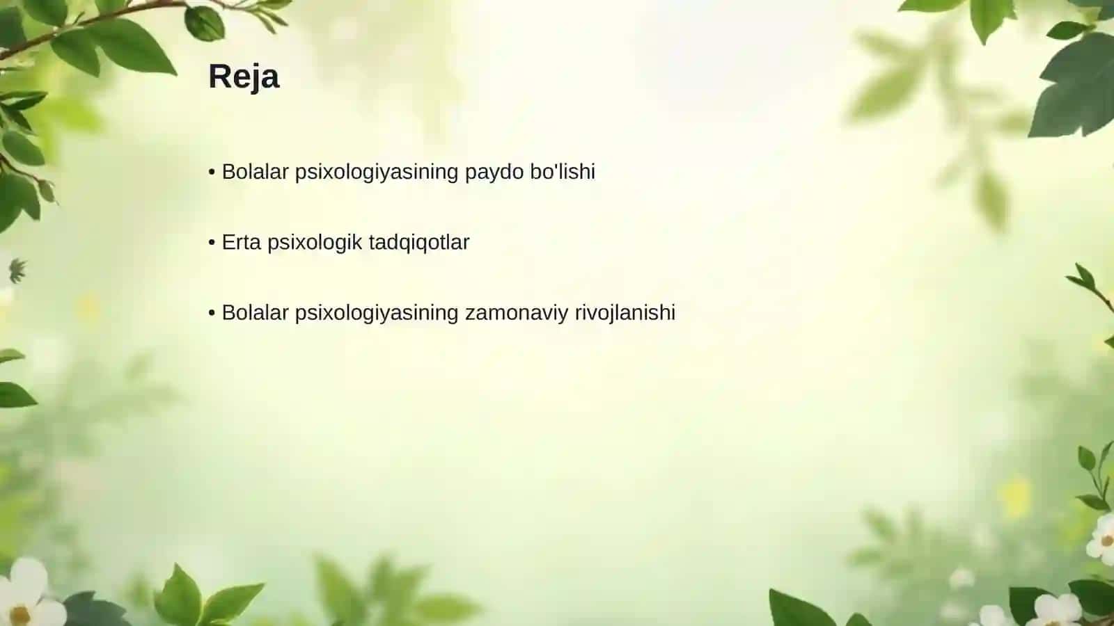 Bolalar Psixologiyasining Fan Sifatida Shakllanish Tarixi 2