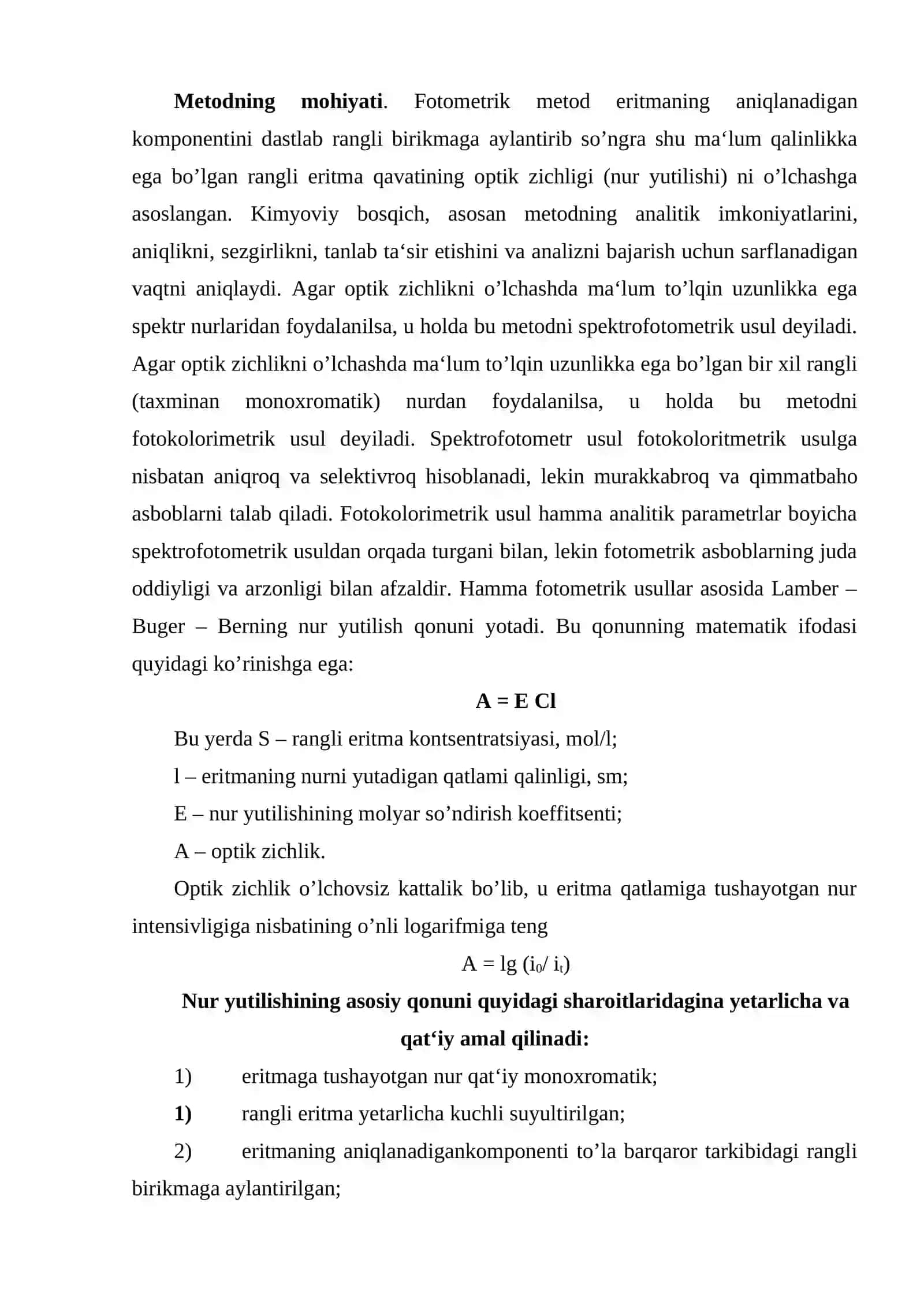 Fotometrik analiz usuli 2
