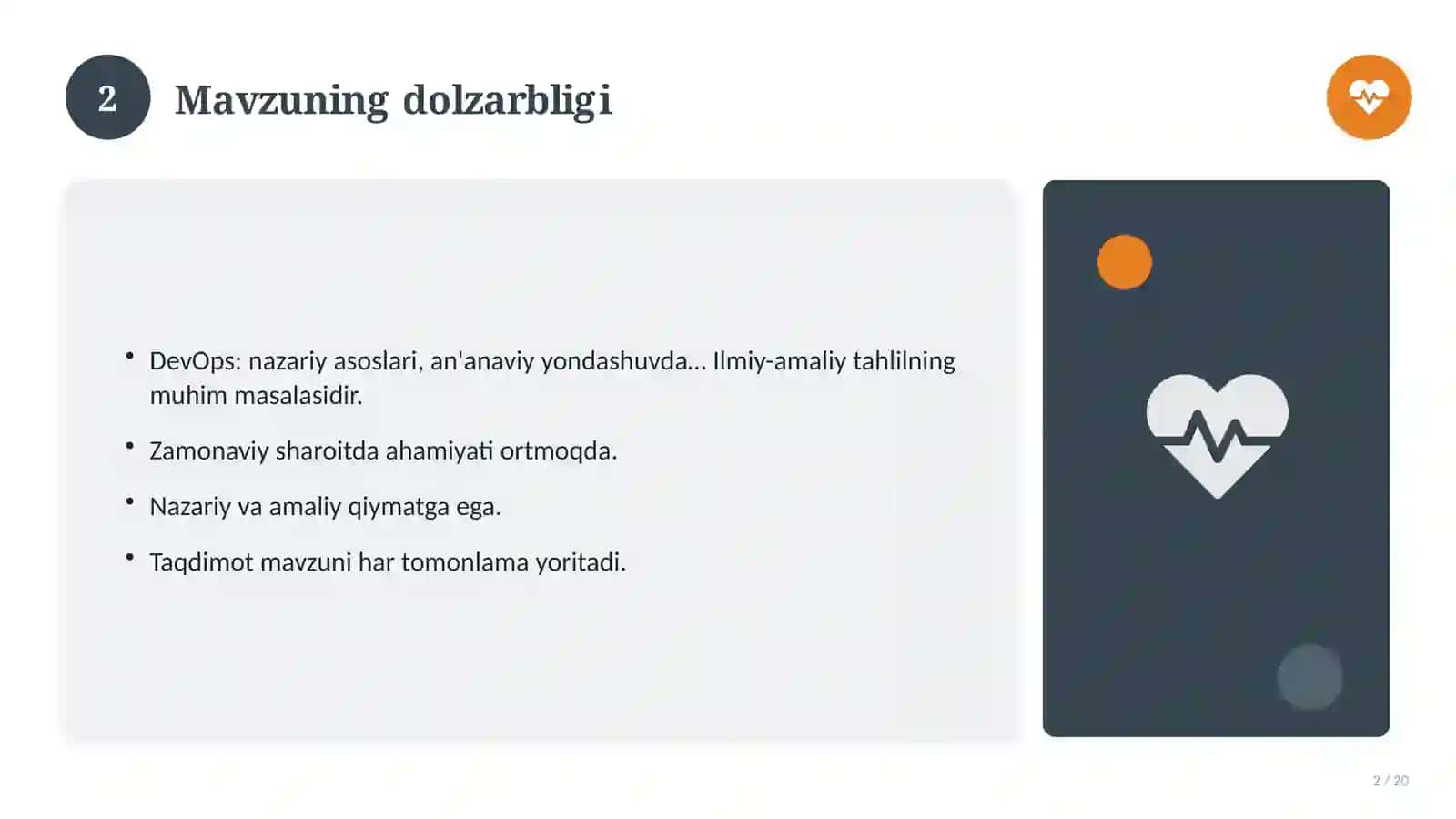 DevOps: nazariy asoslari, an'anaviy yondashuvda (Amaliyot hisoboti) 2
