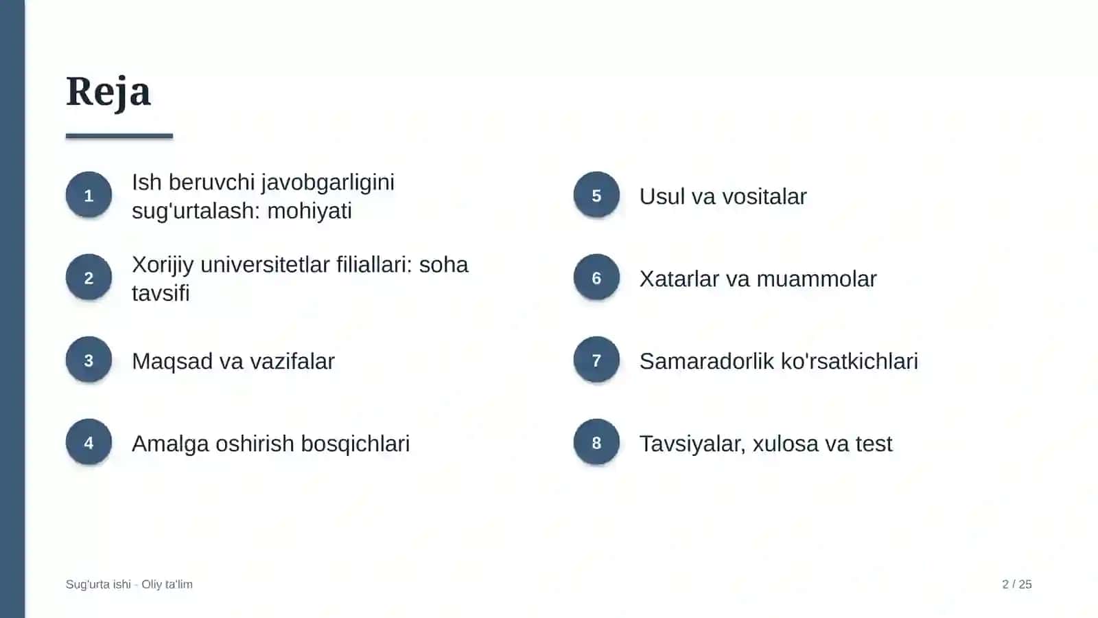 Xorijiy universitetlar filiallarida ish beruvchining fuqarolik javobgarligini sug'urtalash 2