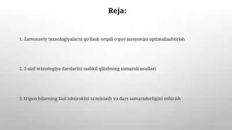 2-sinf texnalogiya darslarini tashkil etishning samaraliy usullari 2