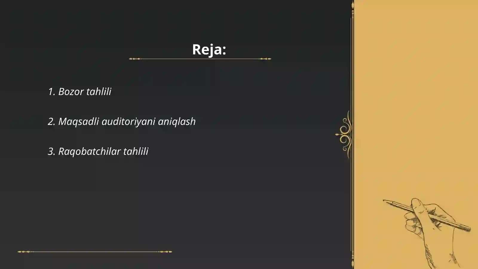 Restaran ochish haqida biznes reja 2