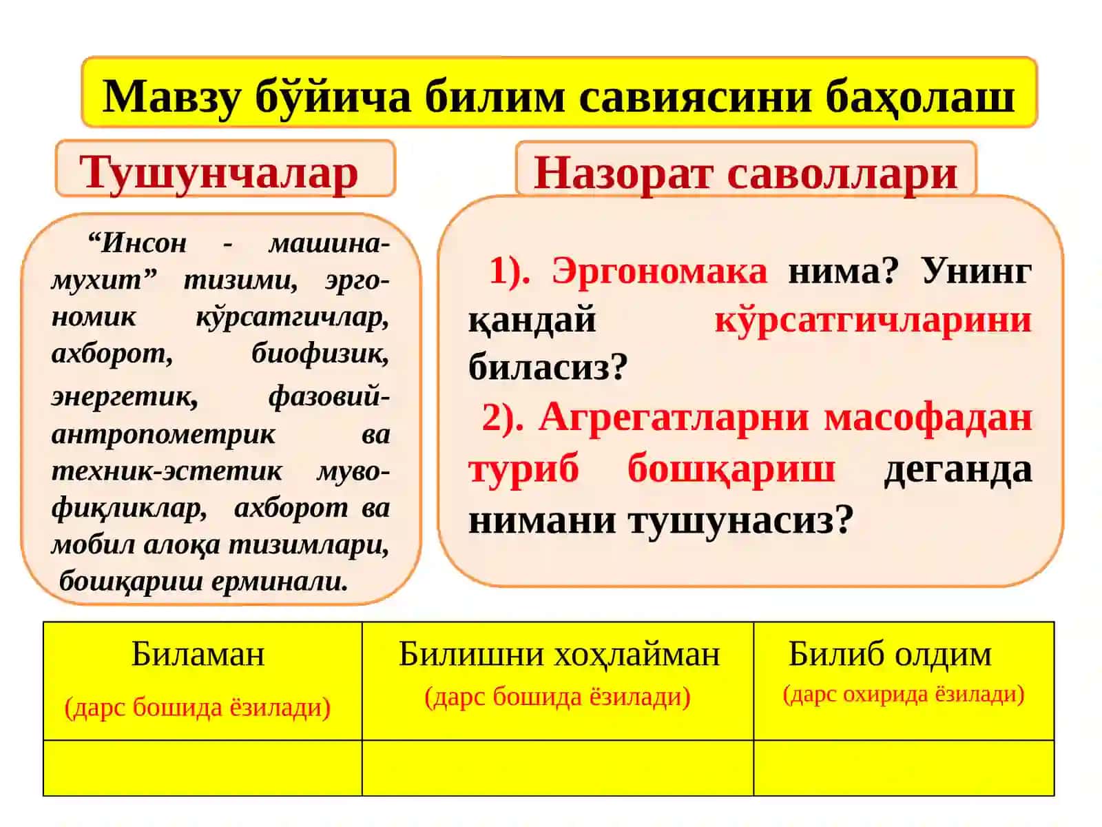 Трактор ва машинанинг эргономик кўрсатгичлари 2