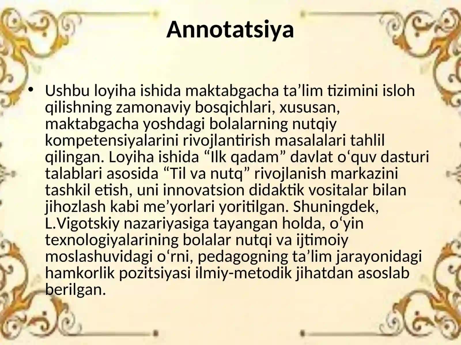 Til va nutq markazida ta’limiy faoliyatni tashkil etish texnologiyasi 2
