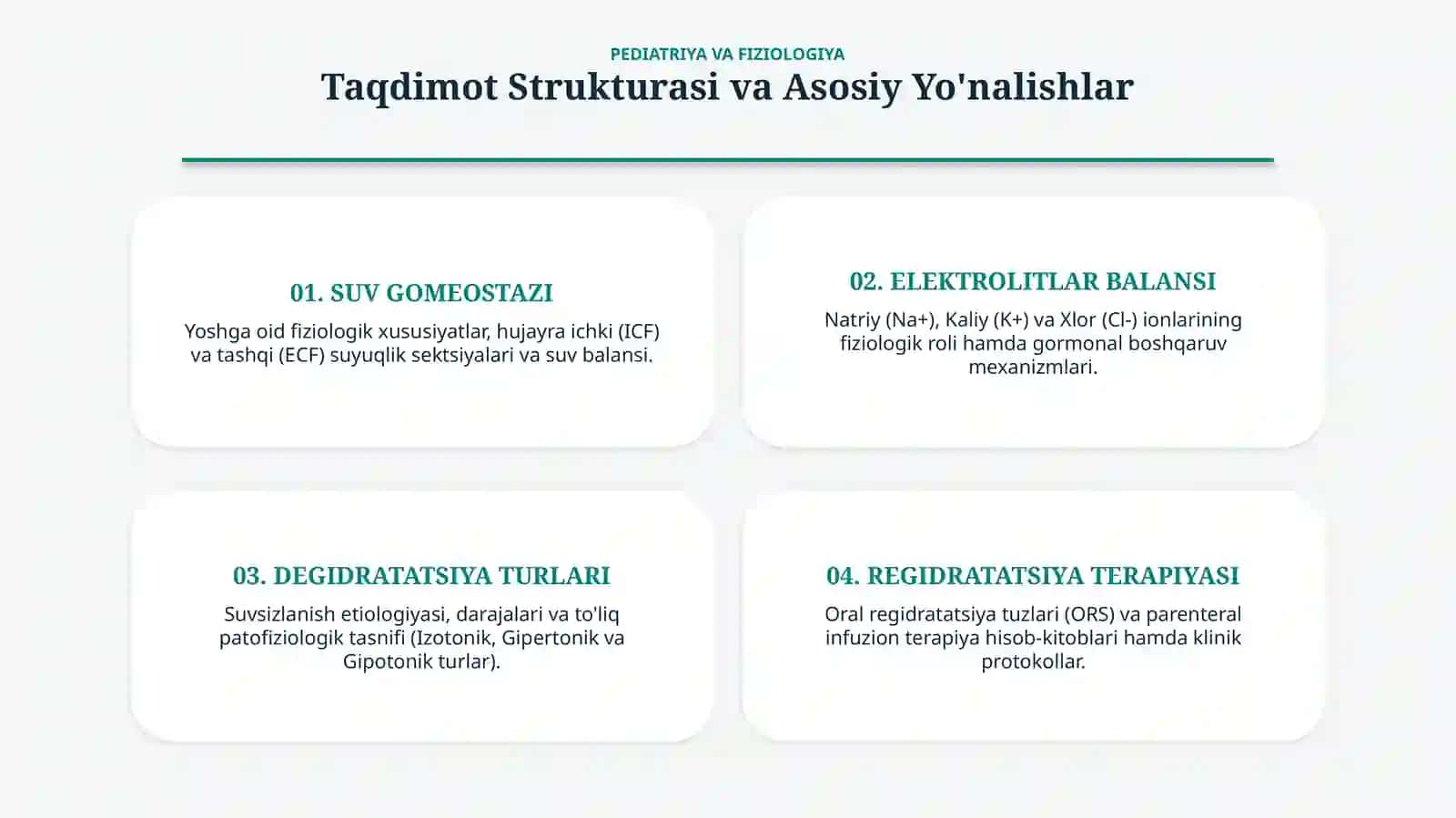 Bola organizmida suv va elektrolitlar muvozanati — 15 slayd 2