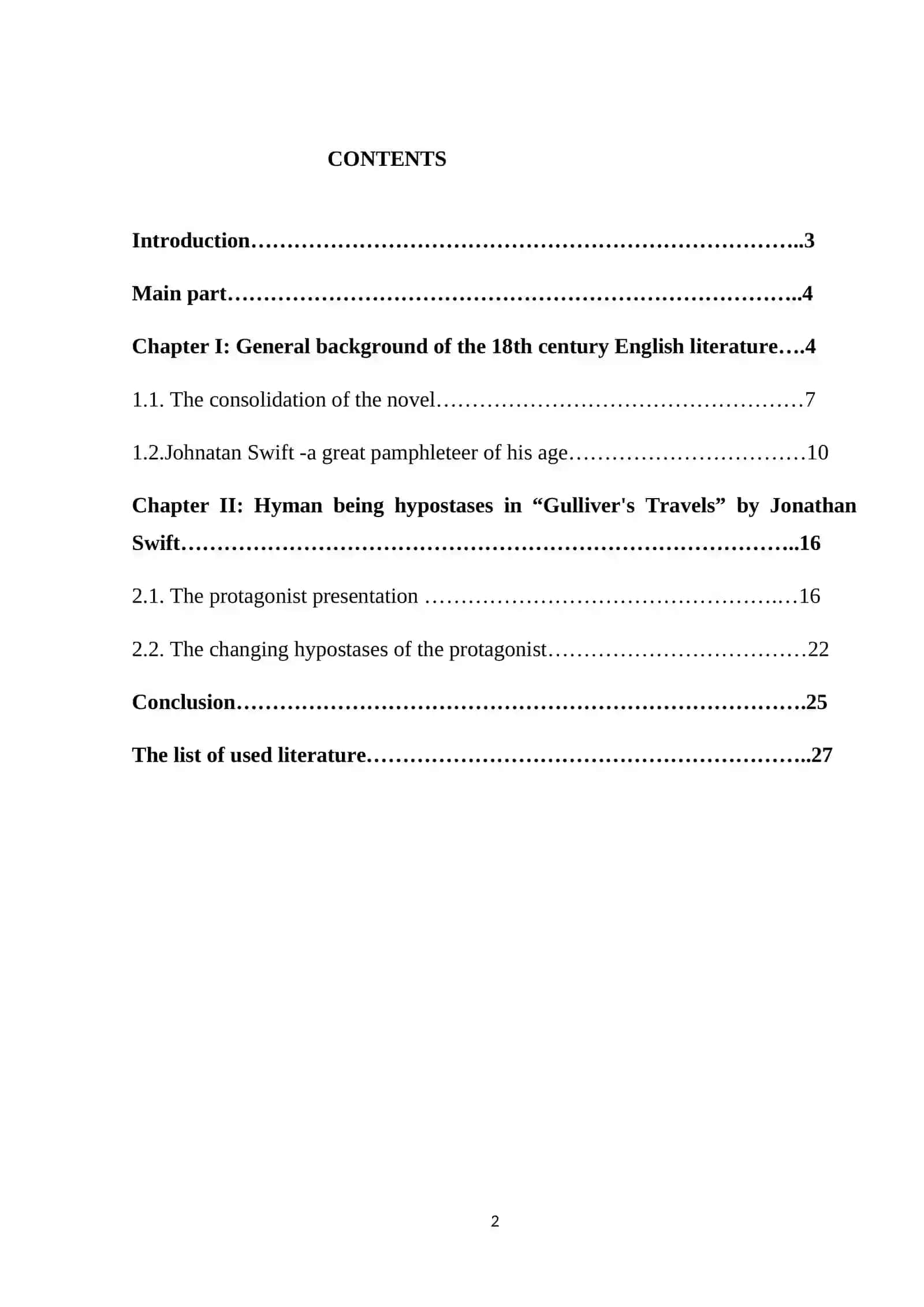 Course Work on Human being hypostases in ‘Gulliver`s travels’ 2