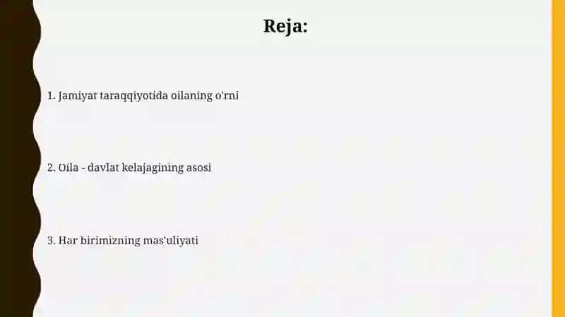 Vatan taraqqiyotiga men ham ma'sulman oila jamiyatning asosiy bo'g'ini 2