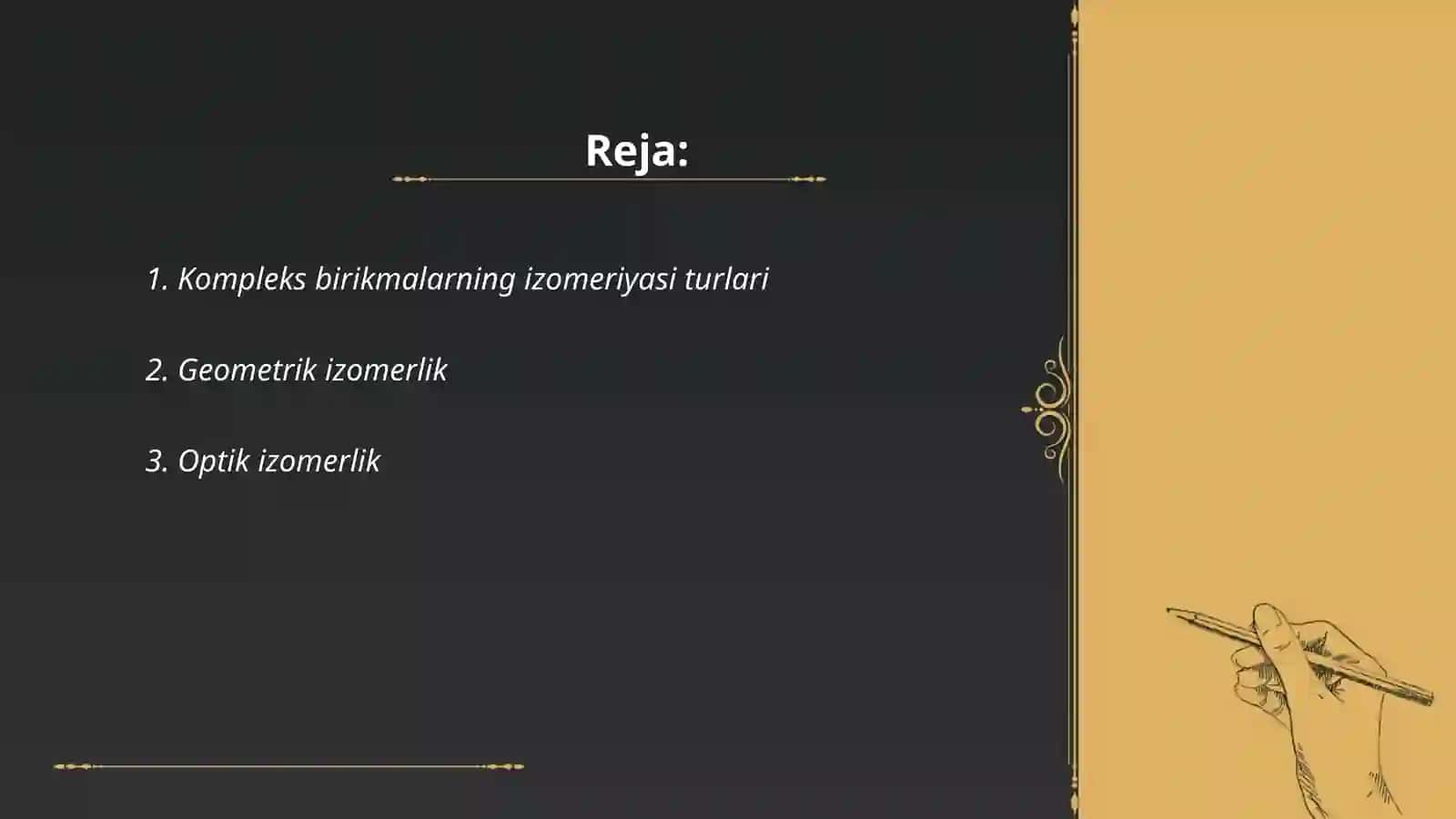 Kompleks birikmalarning izomeriyasi. Markaziy ionning ligand bilan elektrostatik taʼsirlashuvi 2