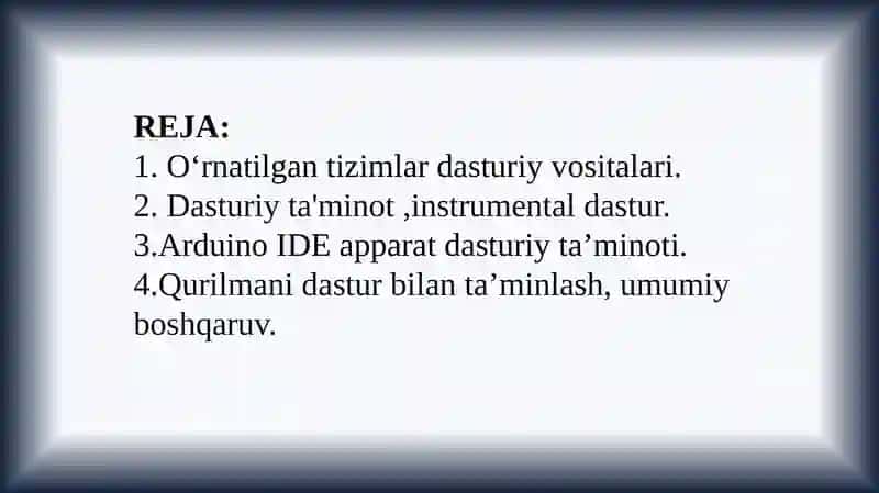 ZAMONAVIY VOSITALAR ASOSIDA O‘RNATILGAN TIZIMLARNI AMALIY APPARAT-DASTURIY JORIY ETISH 2