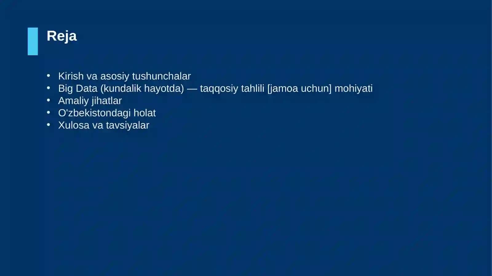 Big Data (kundalik hayotda) — taqqosiy tahlili [jamoa uchun] 2