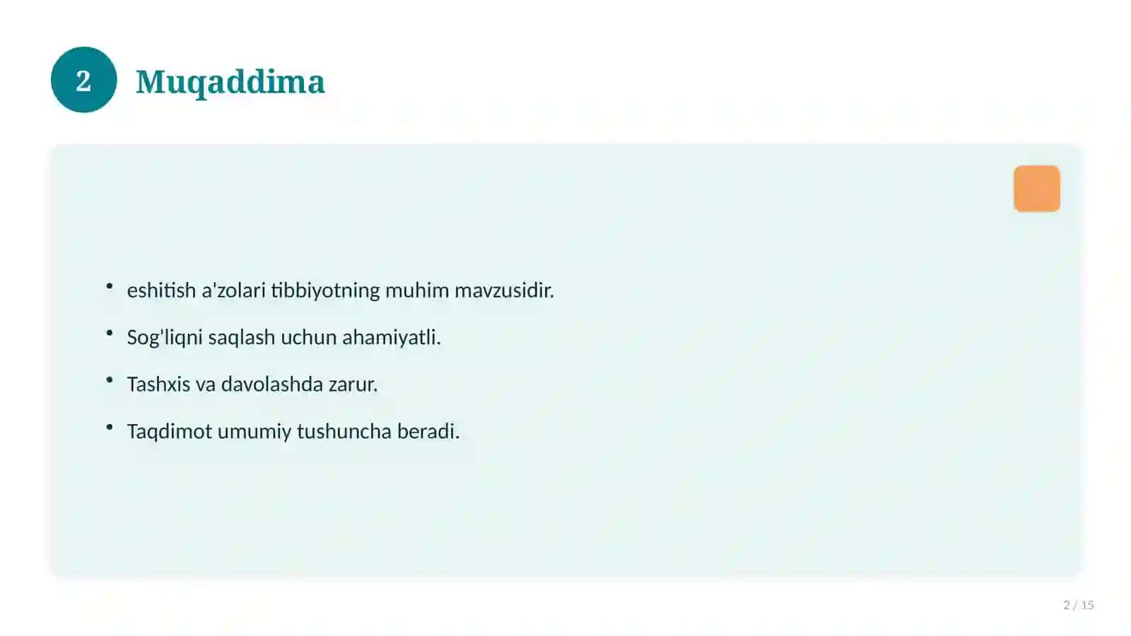 Fiziologiya: eshitish va muvozanat a'zolari 2