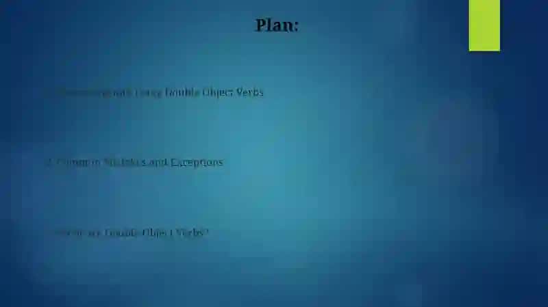 Double object verbs 2