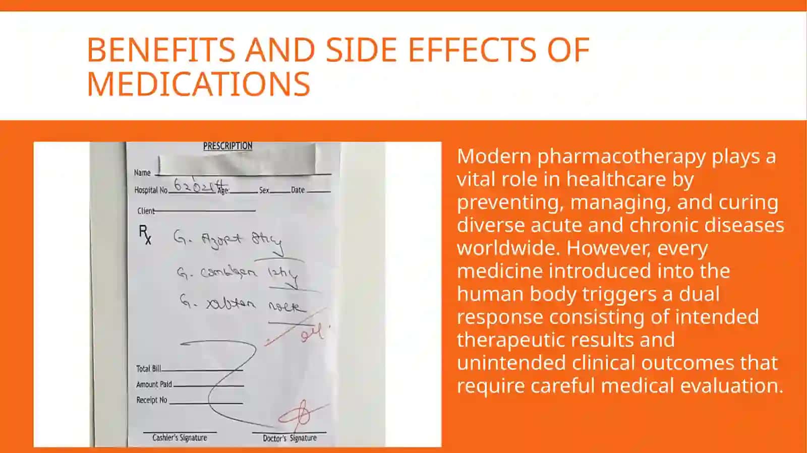 Benefits and side effects of medications 2