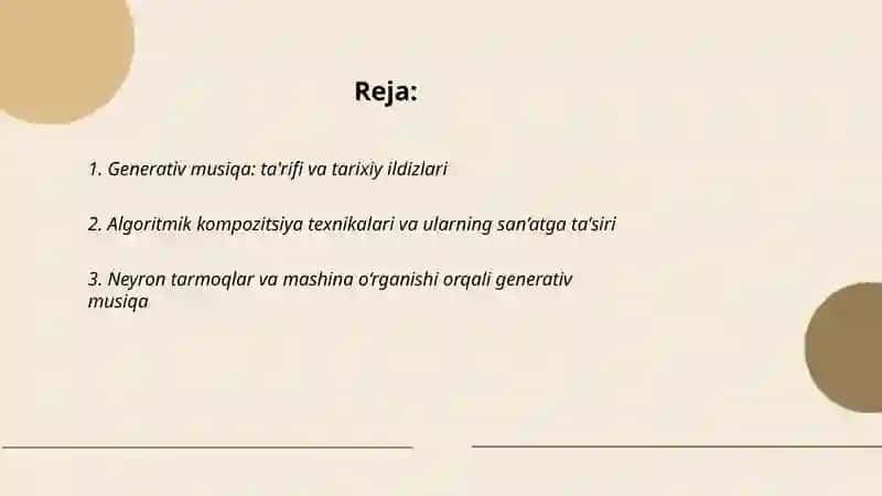 Generativ musiqa va uning san'atga qo'shgan hissalari 2