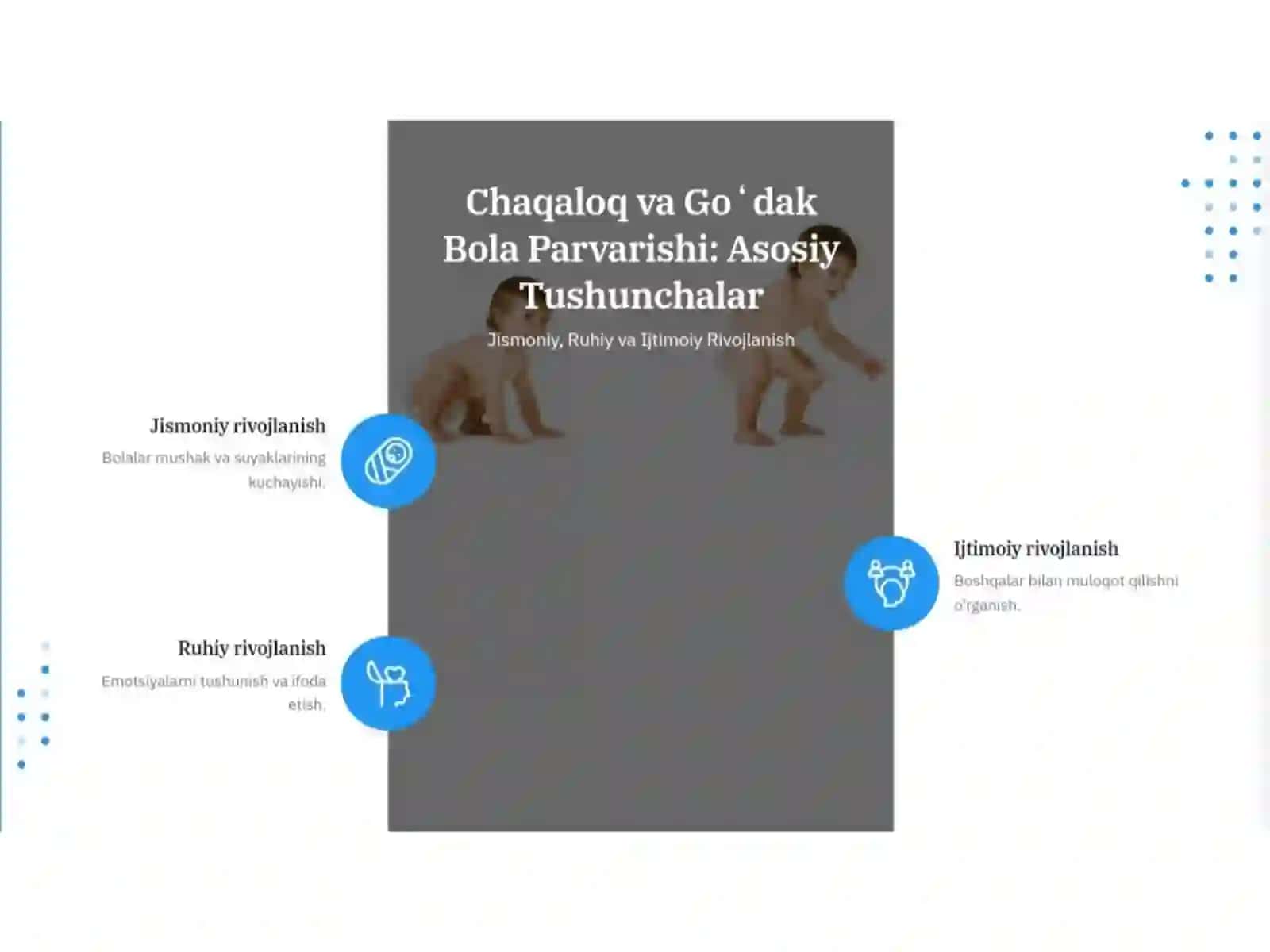 Chaqaloq va goʻdak bolalar hamda 5 yoshgacha bolalar parvarishi 2