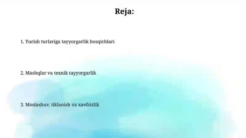 Yurish turlari bo‘yicha tayyorgarlik bosqichlari 2