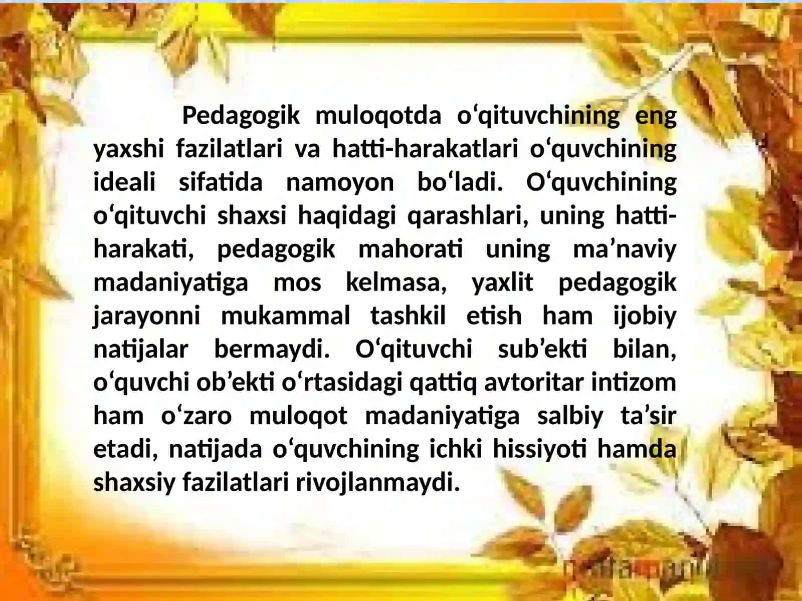 Pedagogik muloqotda o‘qituvchining eng yaxshi fazilatlari va hatti-harakatlari 2