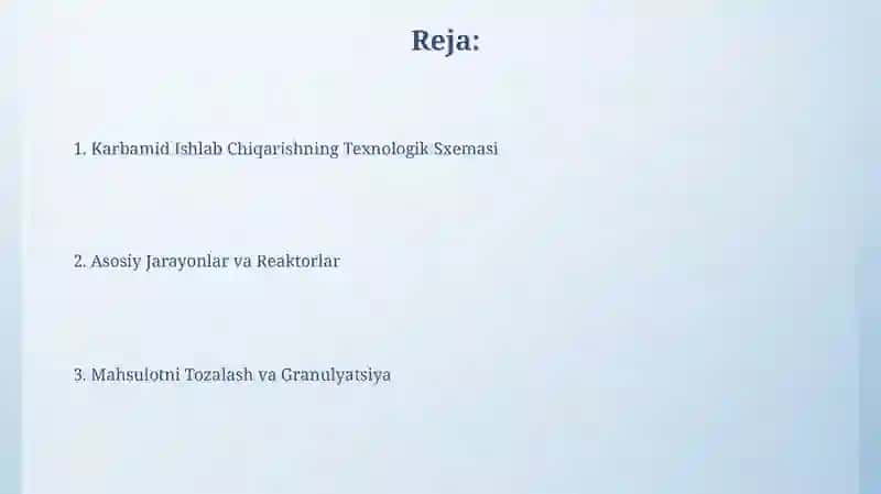 Karbamid Ishlab Chiqarishning Texnologik Sxemasi 2