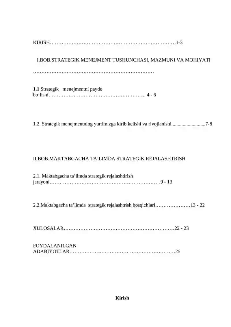 Strategik menejment va maktabgacha ta’limda strategik rejalashtirish 2