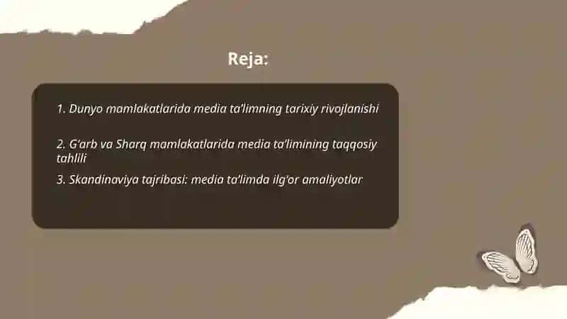 Dunyo mamlakatlarida media taʼlim taraqqiyoti 2