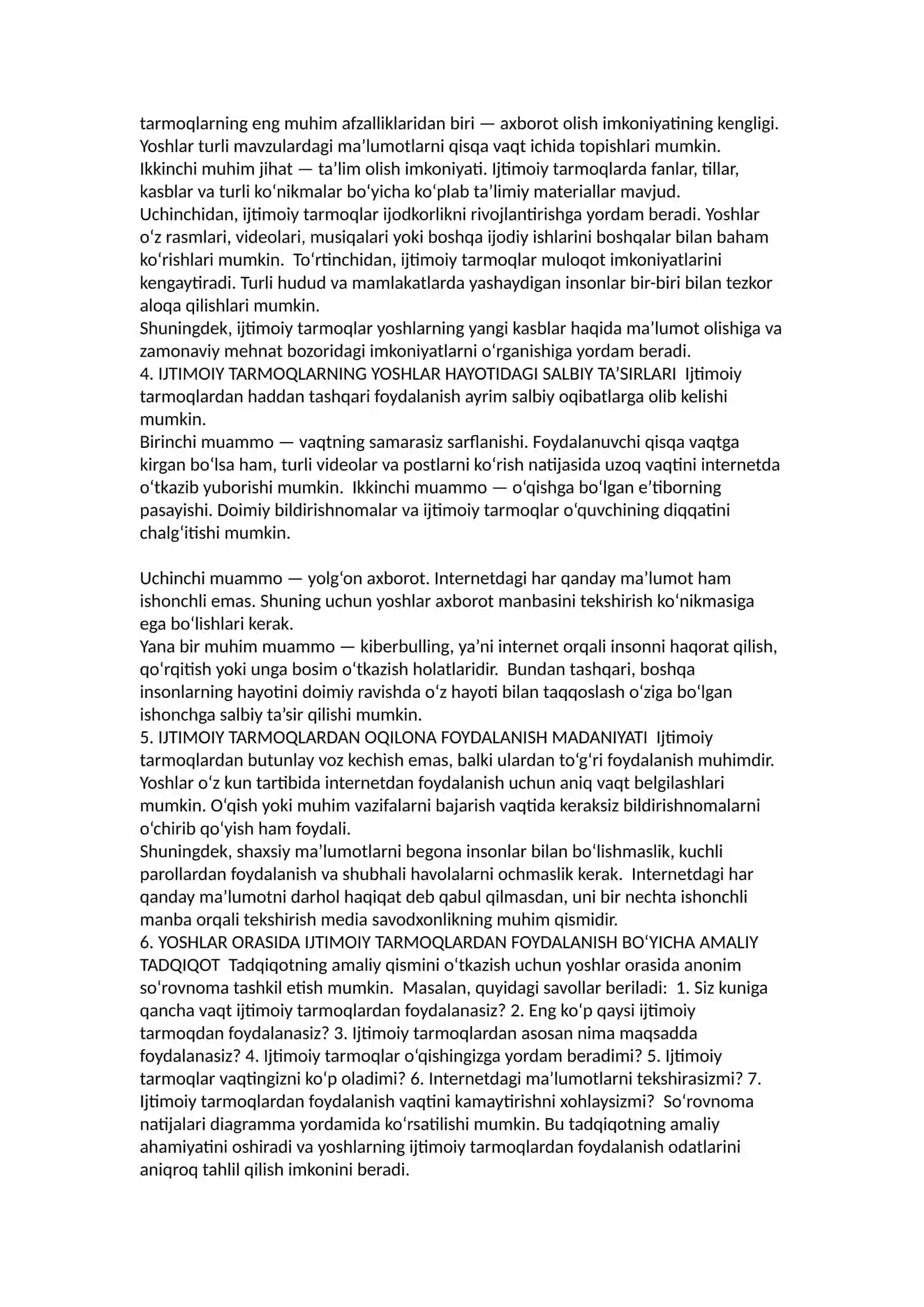 Ijtimoiy tarmoqlarning yoshlar hayotiga ta’siri: Imkoniyatlar va muammolar 2