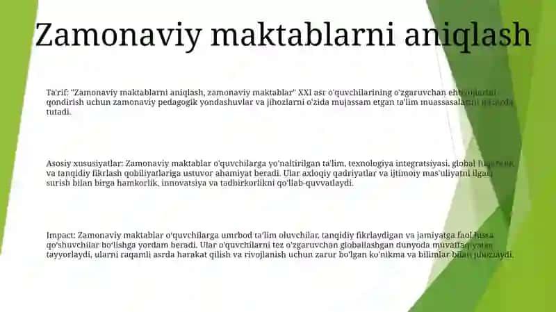 Zamonaviy Maktablar 2