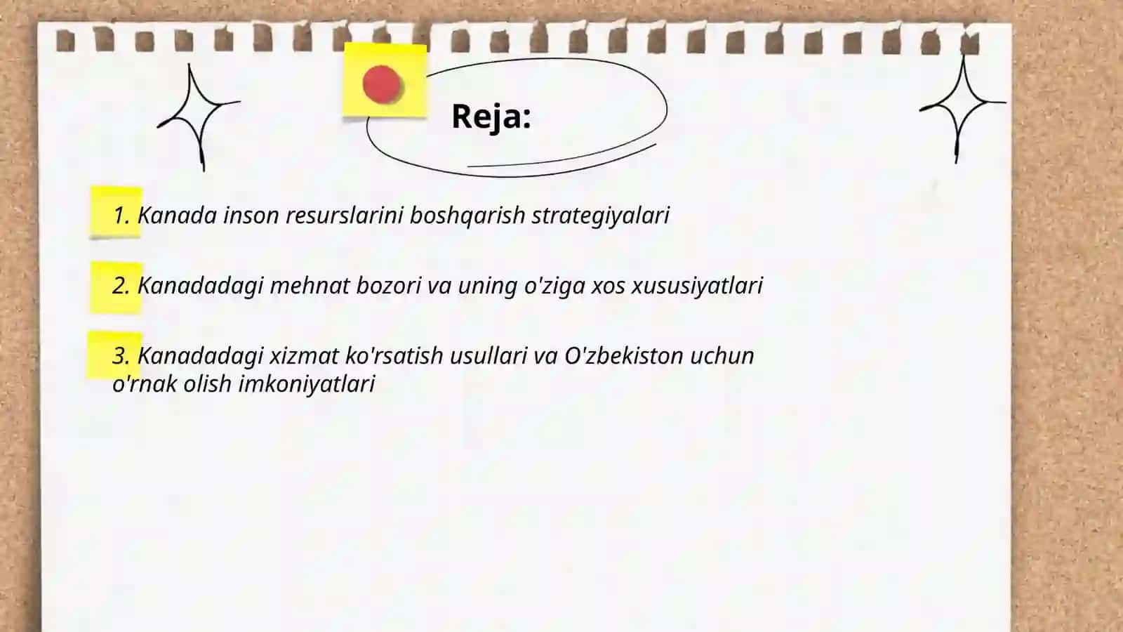 Inson resurslarini boshqarishning xorijiy tajribalari va undan o’zbekistonda foydalanish imkoniyatlari ( Kanada korxonalari misolida) 2