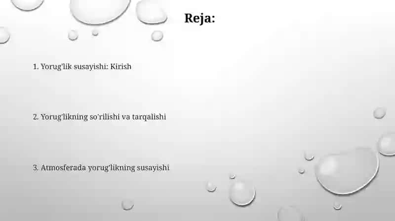 Yorugʻlikning susayishi 2
