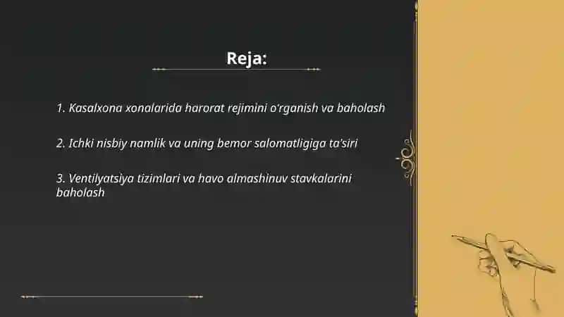 Kasalxona xonalarining mikroiqlimni oʻrganish va baholash 2