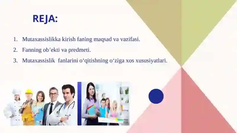 MUTAXASSISLIKKA KIRISH FAN SIFATIDA 2