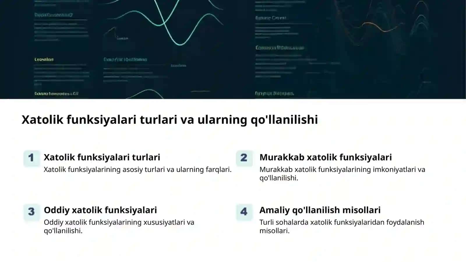 Xatolarni hisoblash va gradiyent pastlash 2