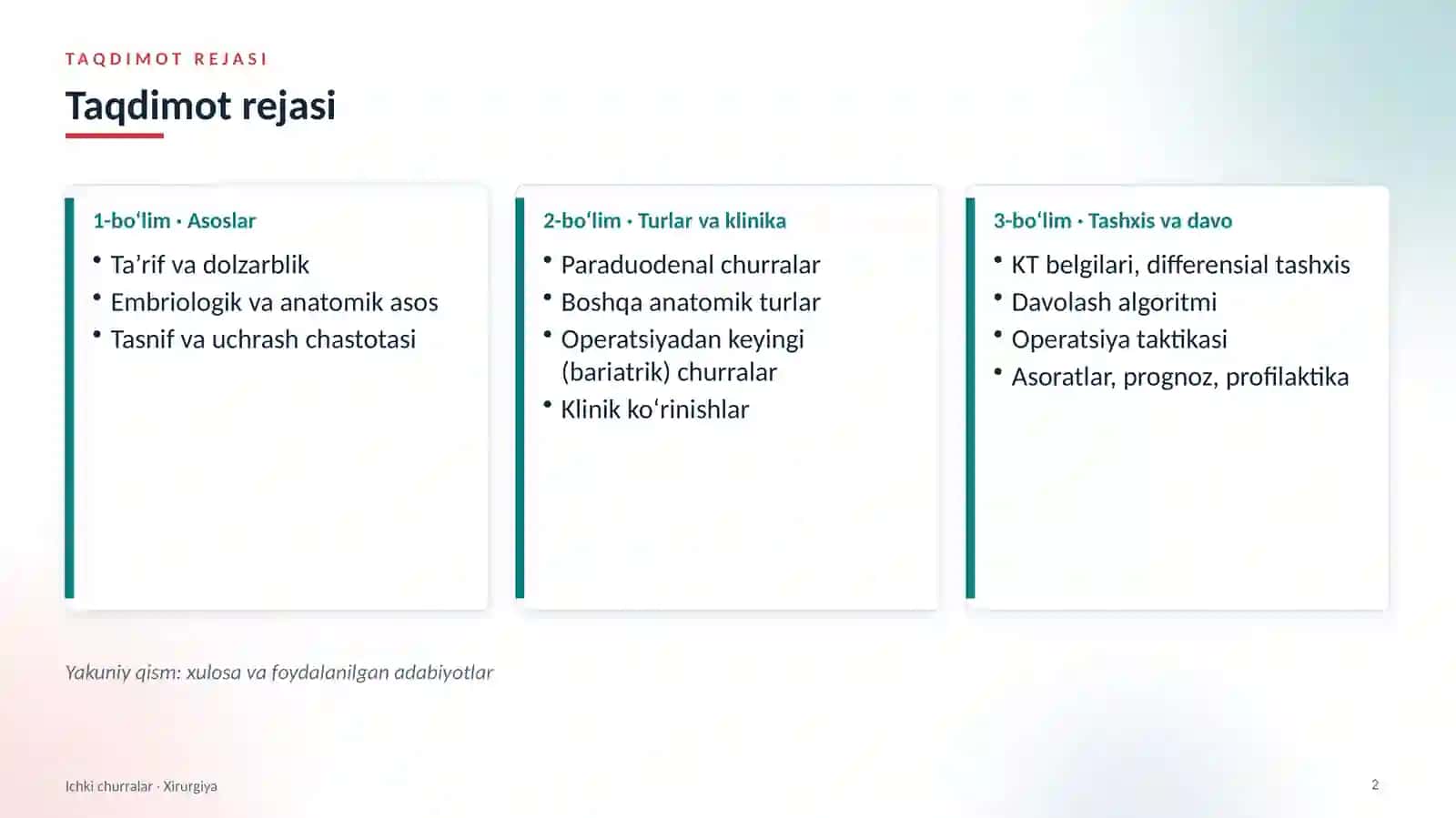 XIRURGIYA · QORIN BO‘SHLIG‘I KASALLIKLARI 2