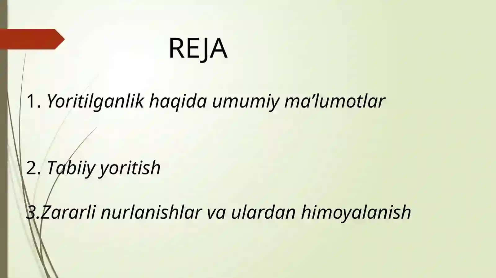 Kasalxonaxonalrining yoritilganligi ahamiyati 2