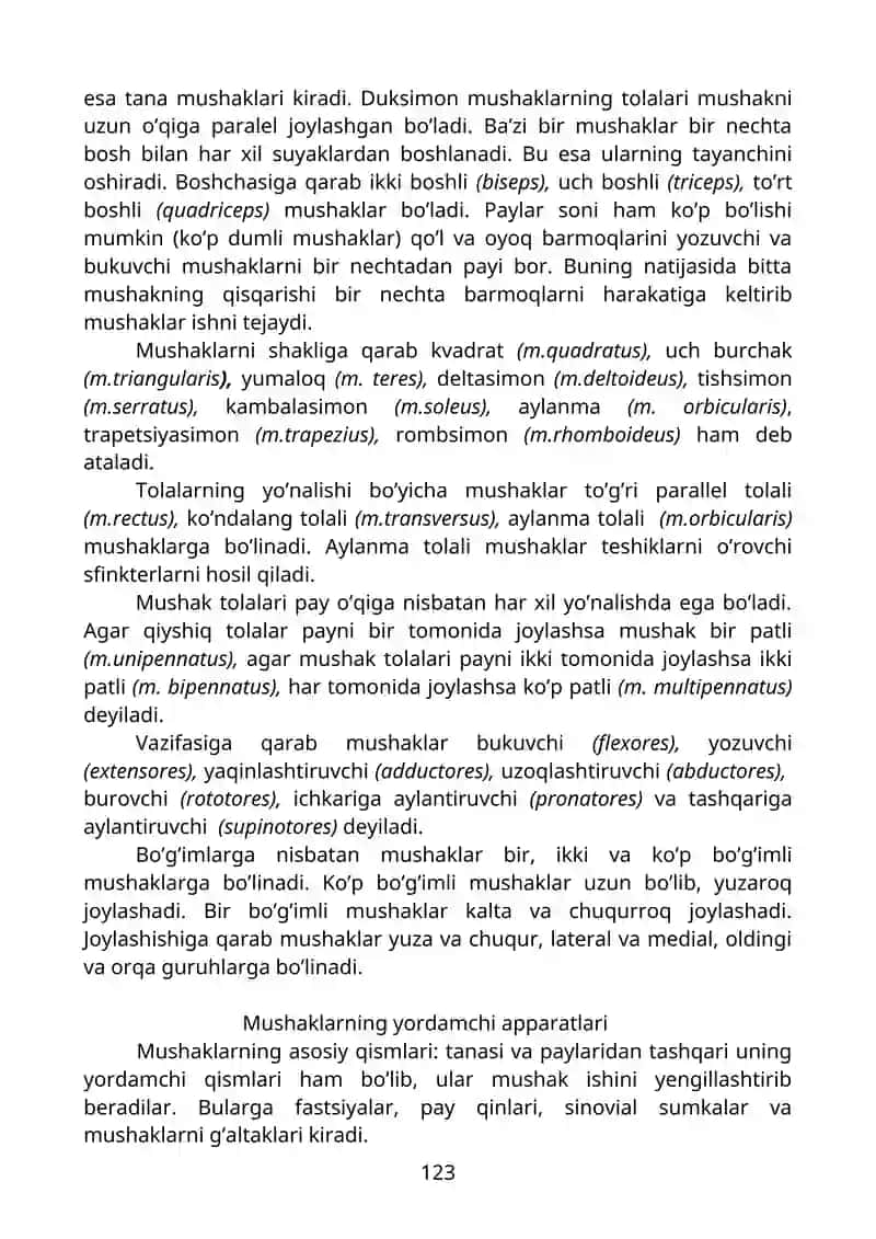 Mushaklarning tuzilishi 2