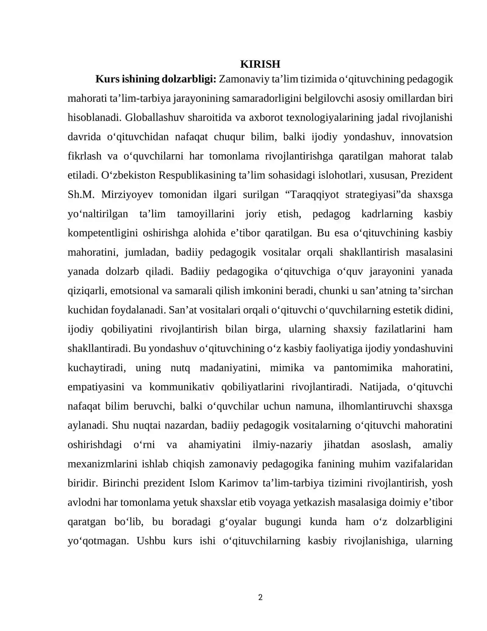 Badiiy pedagogik vositalar orqali o'qituvchi pedagogik mahoratini shakillantirish yo'llari 2