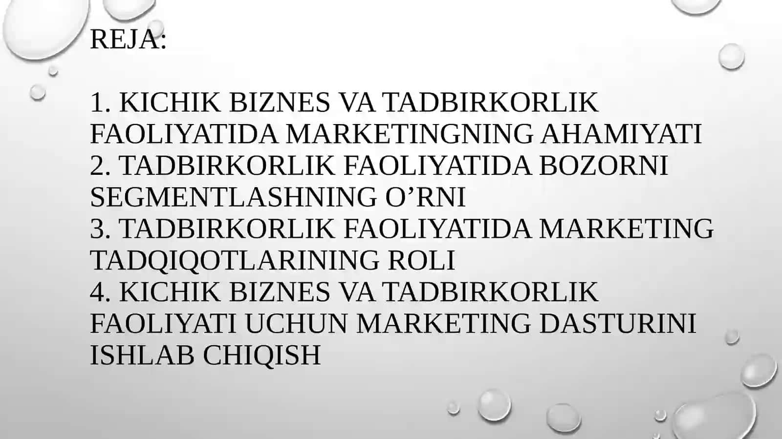 Kichik biznes va tadbirkorlikda marketing tadqiqotlarini olib borish 2
