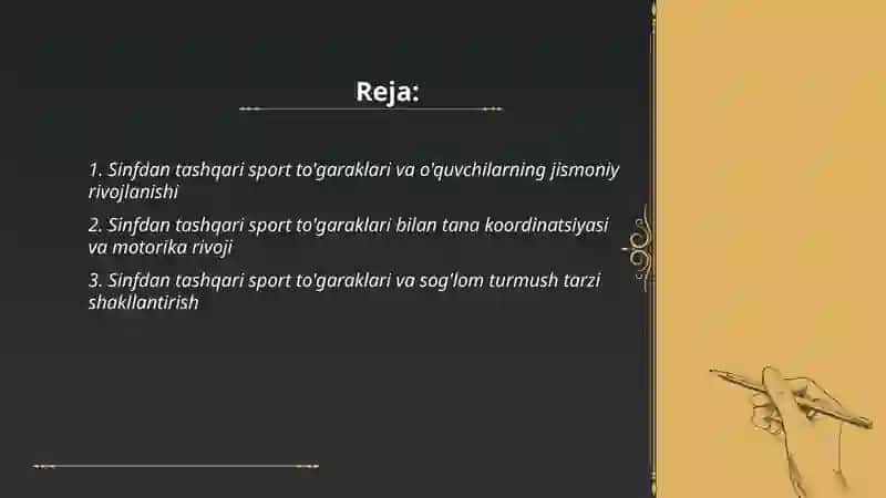 Sinfdan tashqari sport tògaraklarining jismoniy tarbiyadagi ahamiyati 2