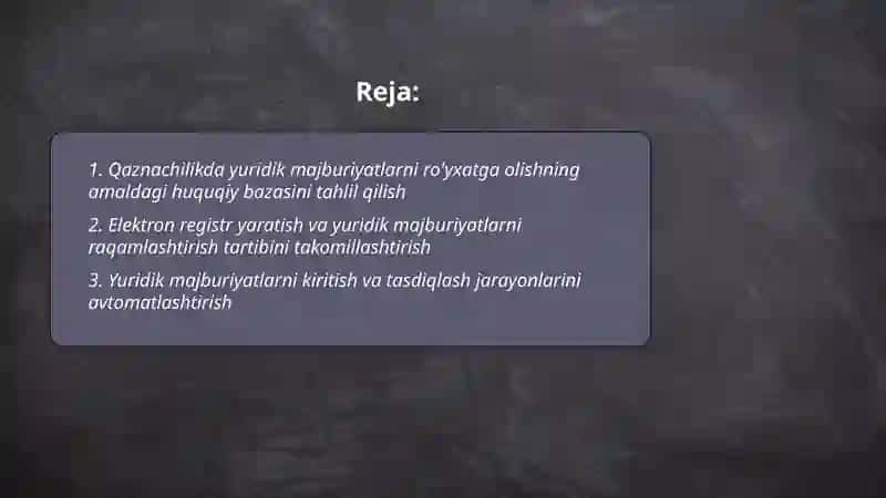 Gaznachilkda yuridik majburiyatlarni ro'yxatga olish tartibini takomillashtirish 2