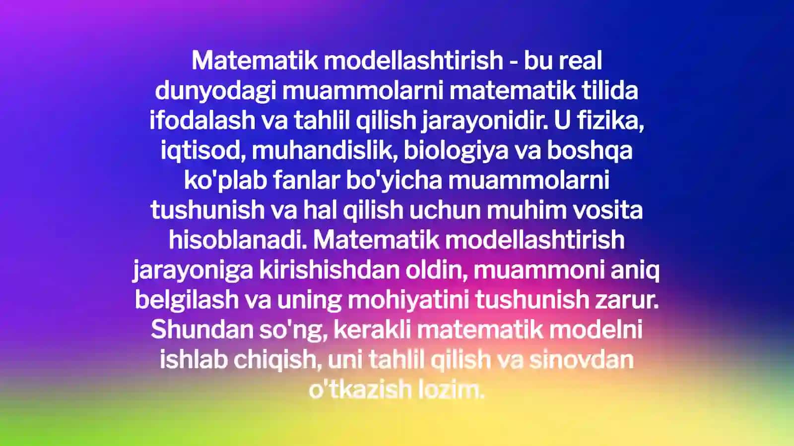 Matematik modellashtirishda Maple 2