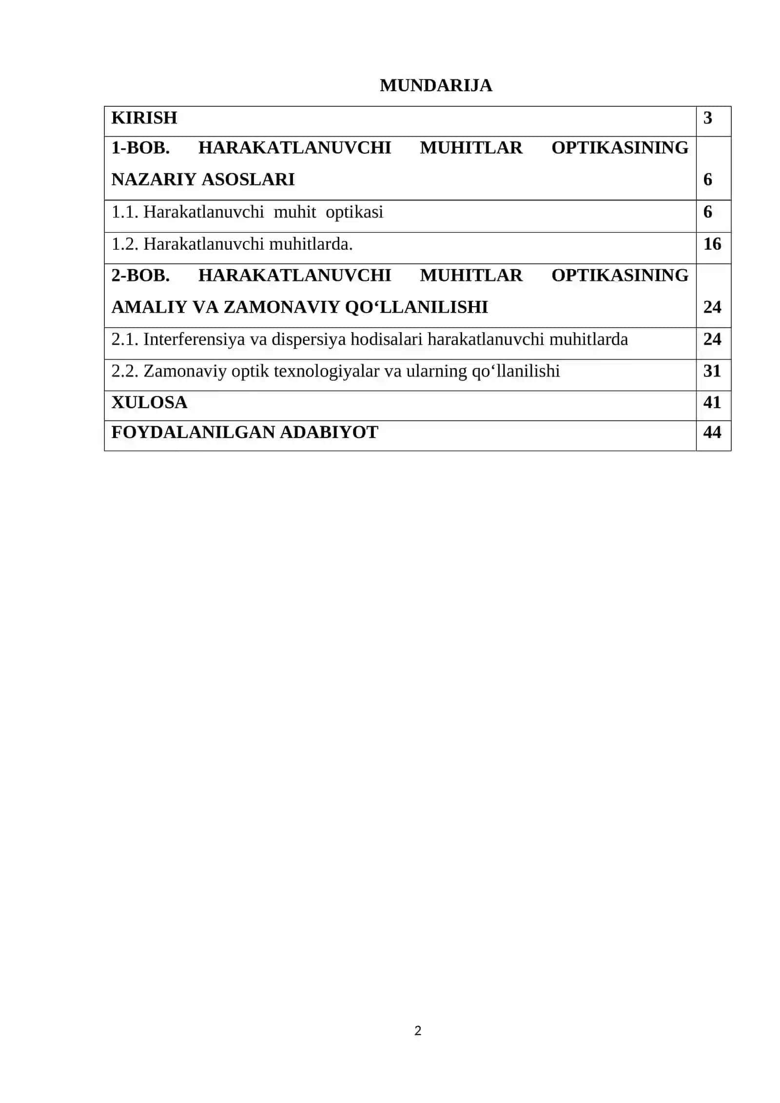 "HARAKATLANUVCHI MUHIT OPTIKASI" 2