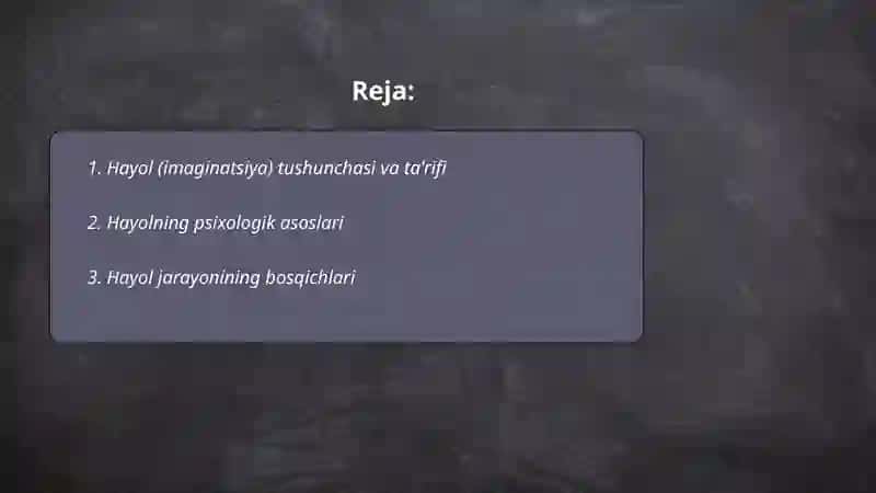 Hayol haqida tushuncha 2