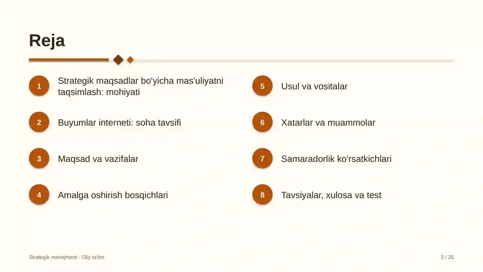 Buyumlar interneti sohasida strategik maqsadlar bo'yicha mas'uliyatni taqsimlash 2